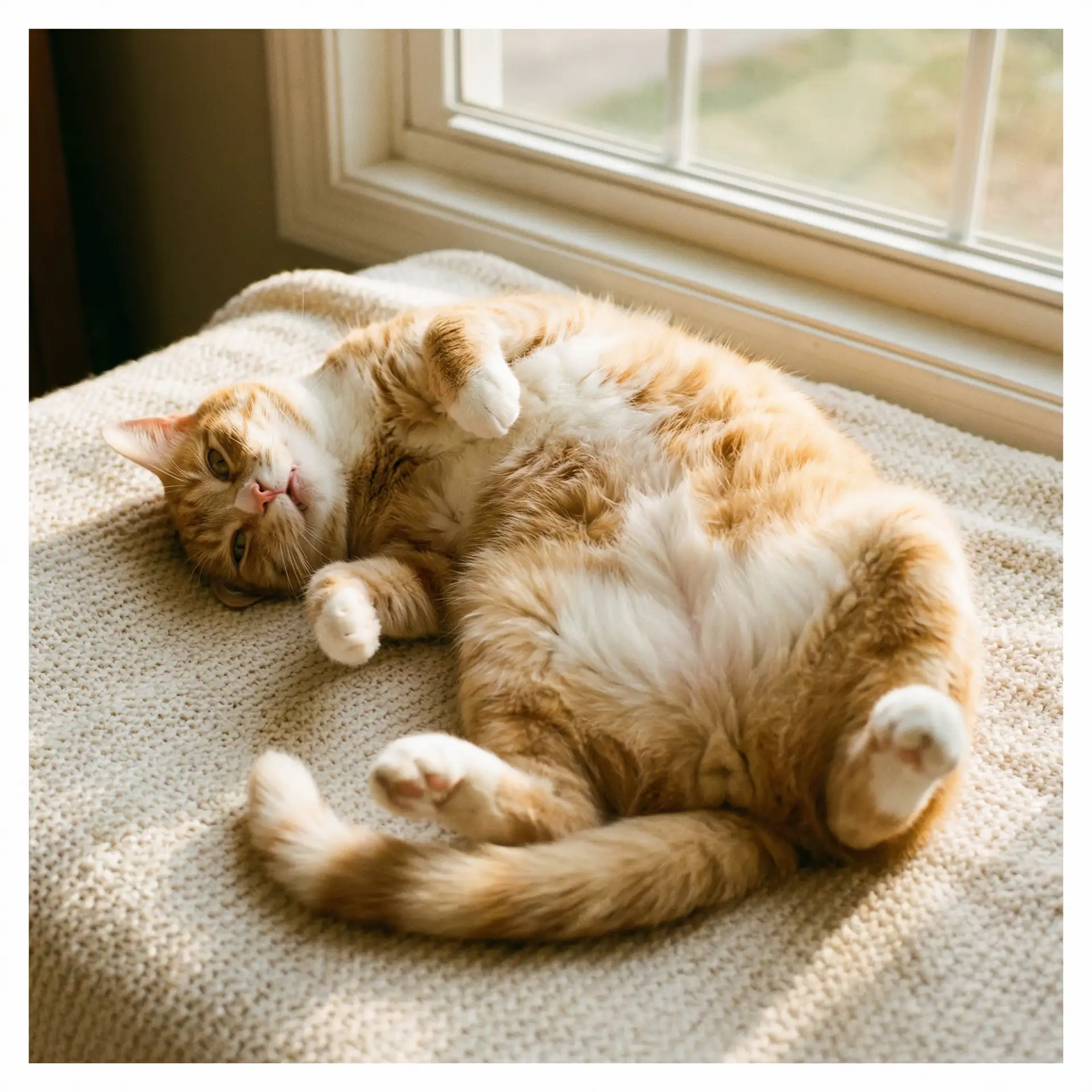 猫咪仰躺露出肚皮 - 樱花草动漫www